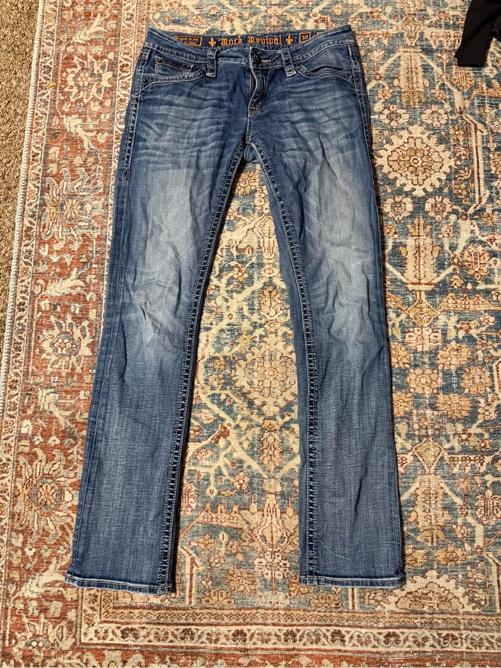 Rock Revival Women's Faded Blue Straight-Leg Jeans